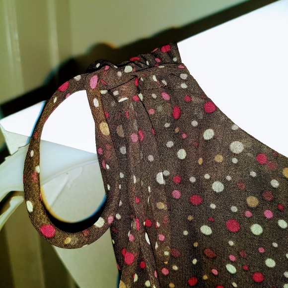 Brown spatter dot summer dress - Picture 5 of 8